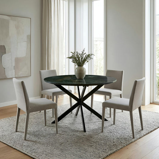 MILAN – matbord i svart marmor med gedigen konstruktion