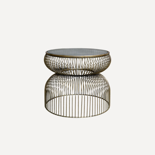 Chic Antique – sidobord i Järn & Glas (Rund, Vintage Svart)