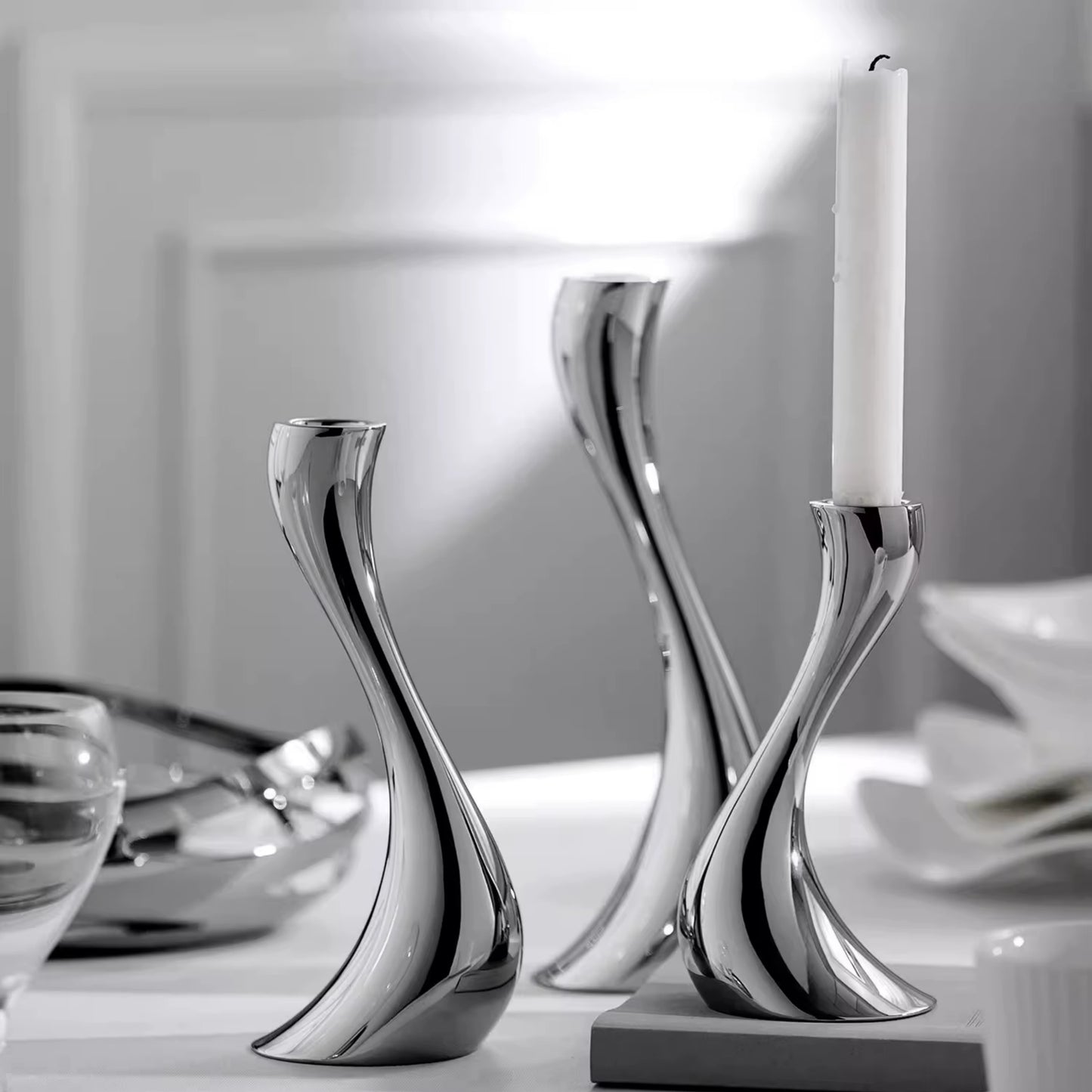 Nordisk Ljusstake 16cm i Silverdesign