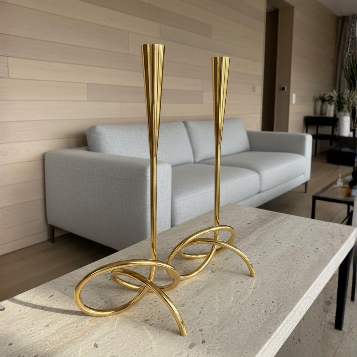 Premium Ljusstakar i guldfinish – set om 2