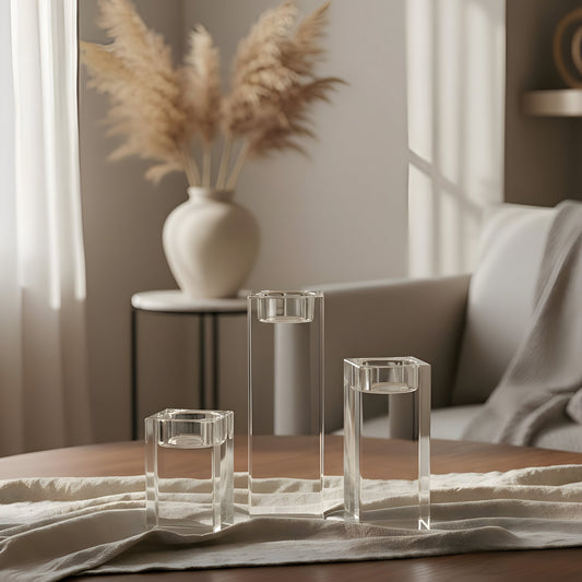 Ljushållare i kristallglas – Set om 3