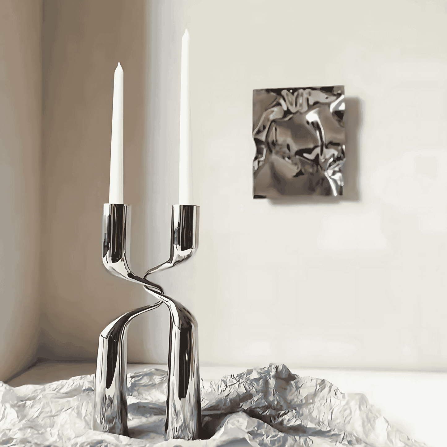 Exklusiv specialdesignad silverljusstake i tungmetall – Silvéra