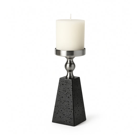 Ljusstake i marmor (blockljus) – 22x7 cm