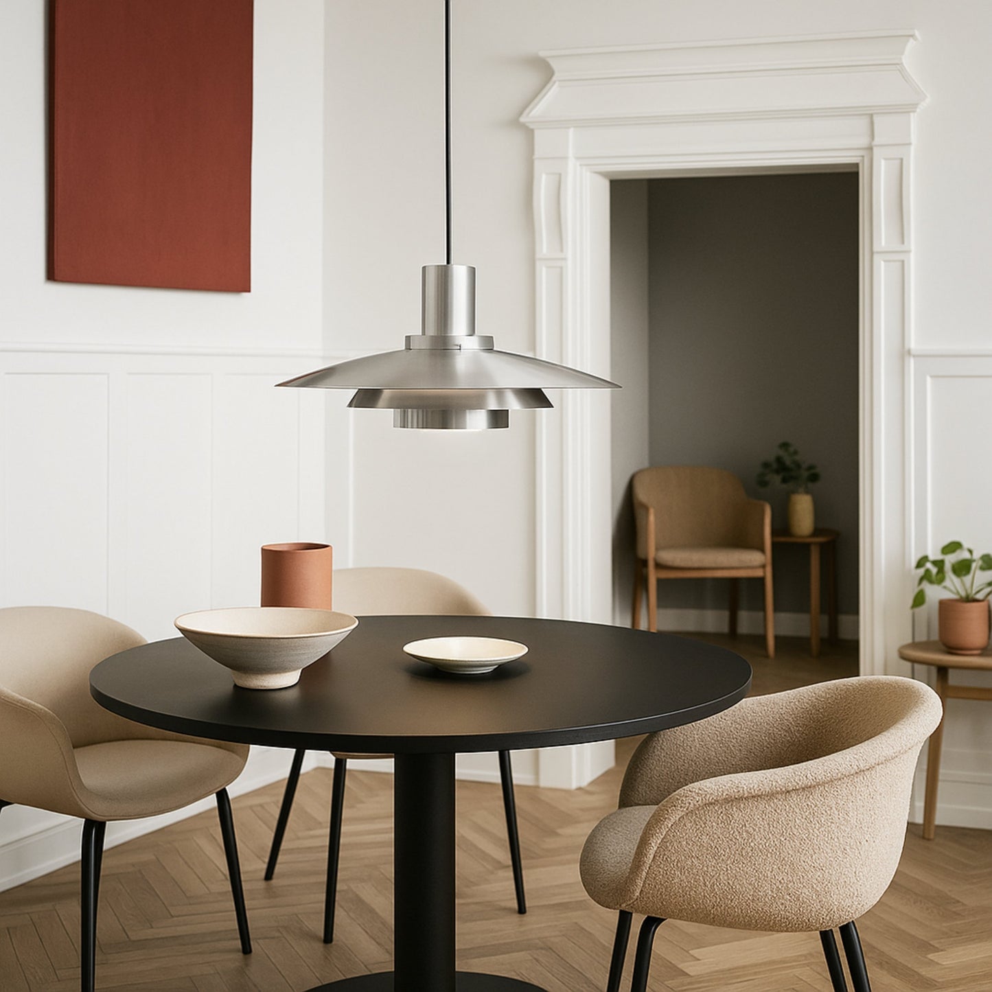 Taklampa Borstad Aluminium – LED E27, 38cm – Kök & Vardagsrum