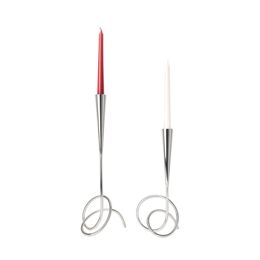 Designljusstake silver finish - 2 pack