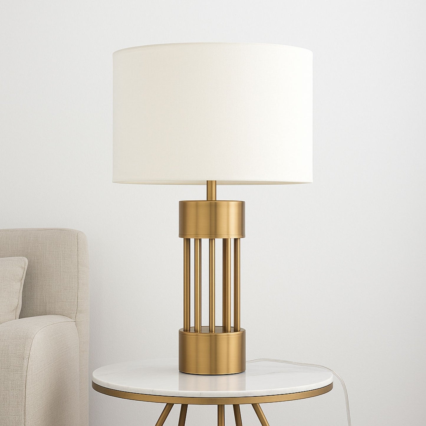Bordslampa i koppar med Guldtonad finish – Velora