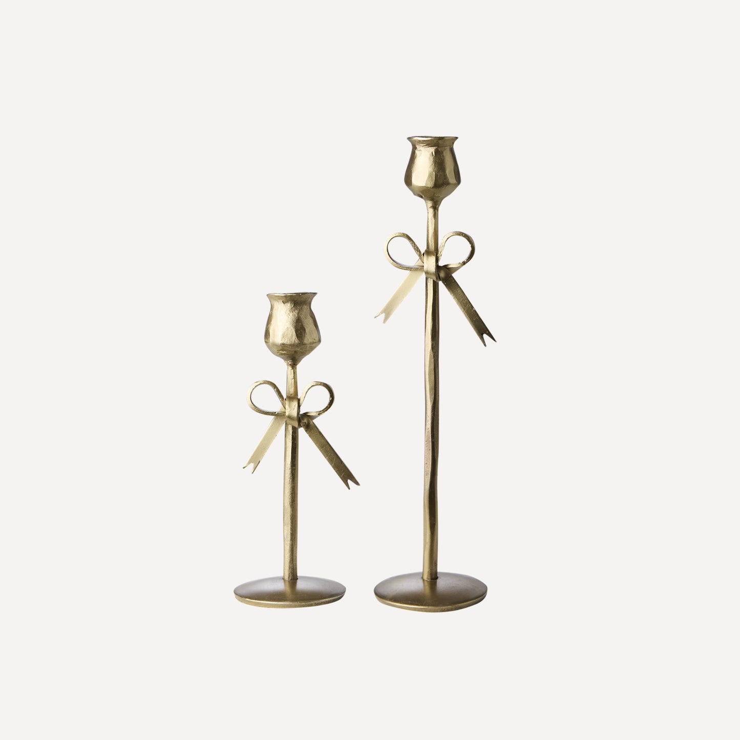 Ljusstakar i Mässingsfärg - Skulptural design i 2 delar | Francis