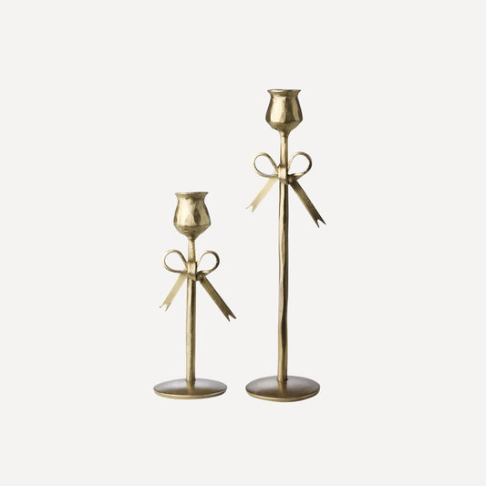 Ljusstakar i Mässingsfärg - Skulptural design i 2 delar | Francis