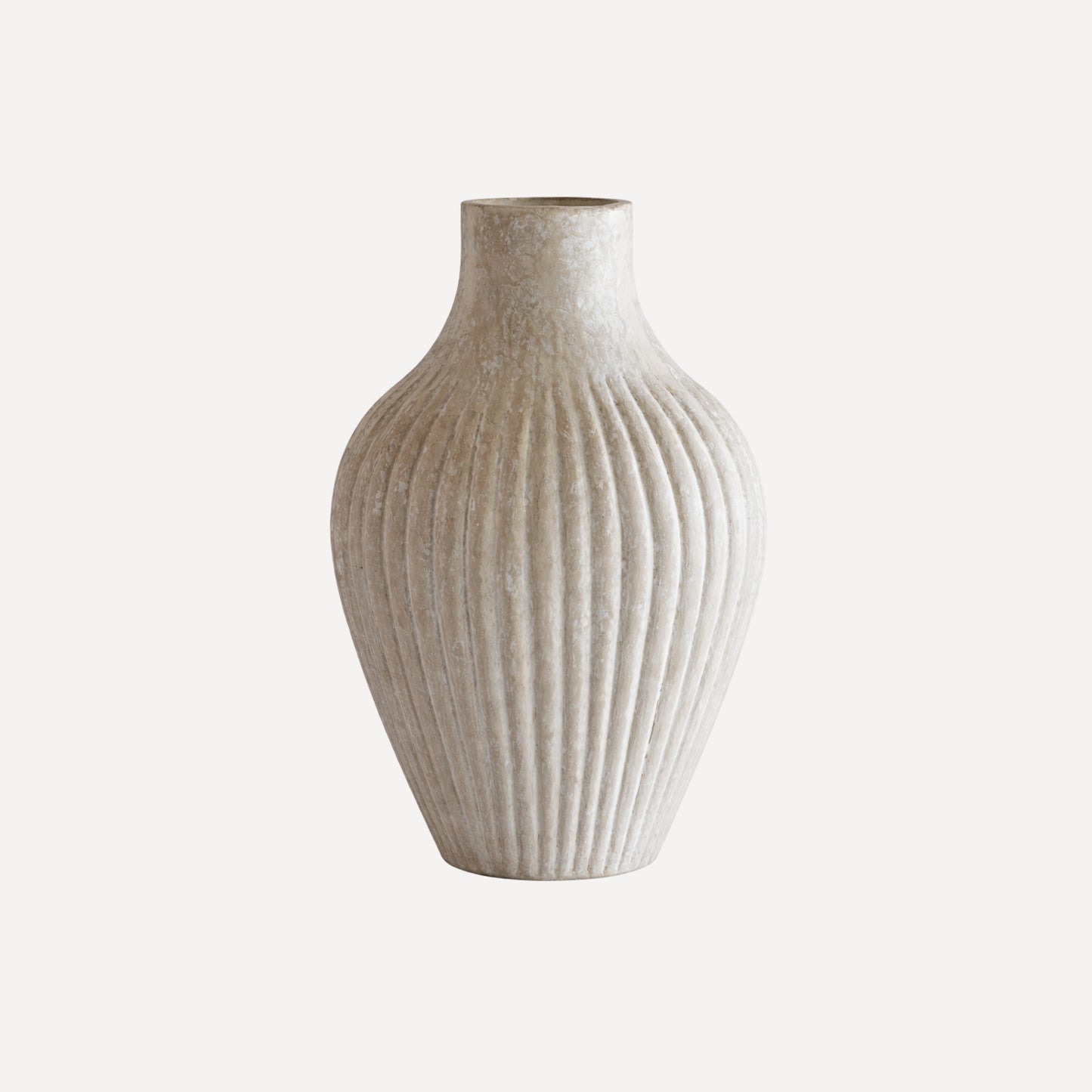 Stor Beige Vas 37 cm | Handgjord Keramik ATHENA Urna