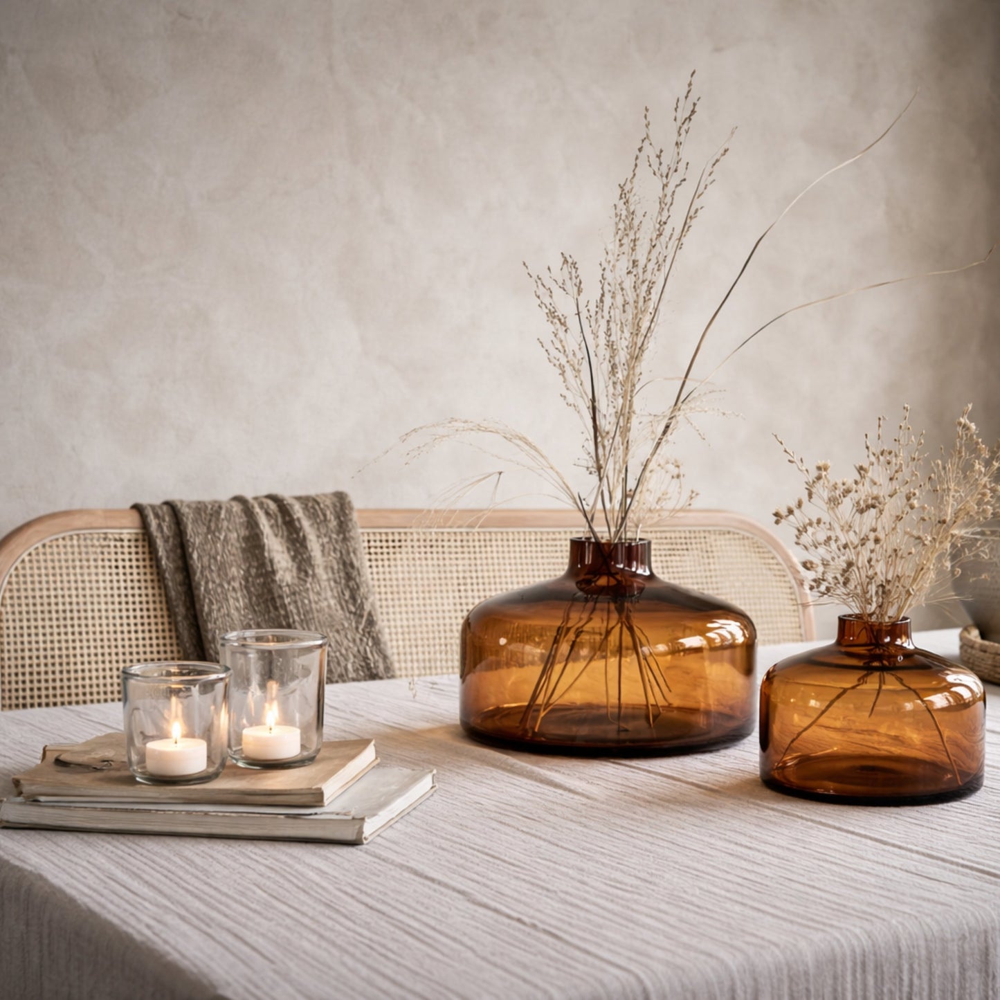 Glasvas i Bärnsten – Exklusiv Dekorativ Vas | AMBRA