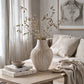 Stor Beige Vas 37 cm | Handgjord Keramik ATHENA Urna