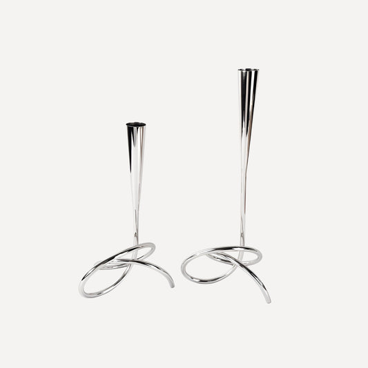 Designljusstake silver finish - 2 pack