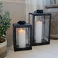 Chic Antique – Lanternor i Järn & Glas, Set om 2 (Vintage Svart)