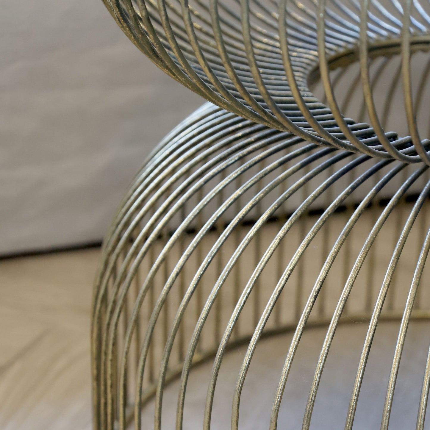 Chic Antique – sidobord i Järn & Glas (Rund, Vintage Svart)