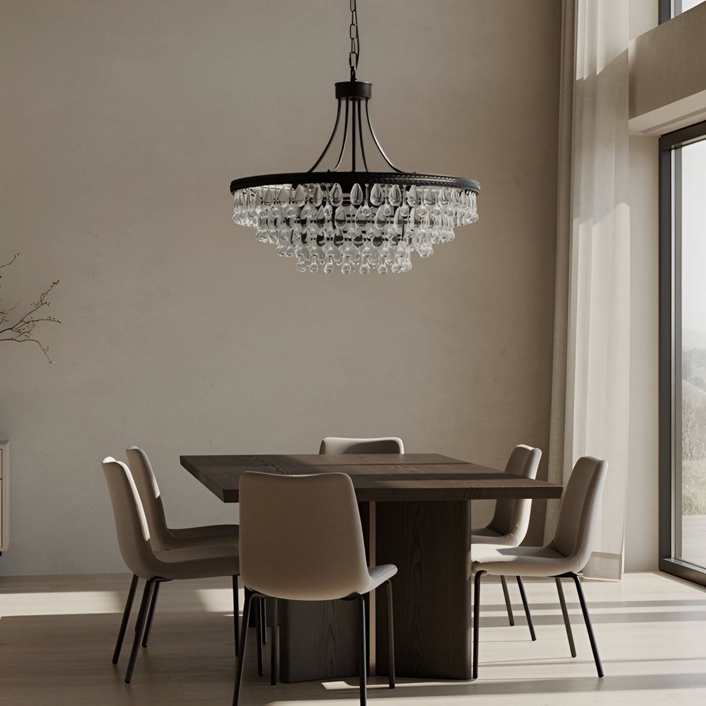 Versailles – Ljuskrona med Droppformade Glasprismor av Chic Antique