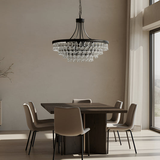 Versailles – Ljuskrona med Droppformade Glasprismor av Chic Antique