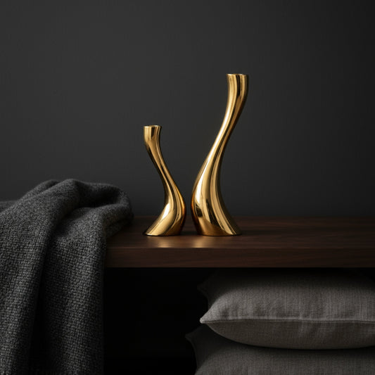 Nordisk Ljusstake 16cm i Gulddesign