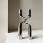 Ljusstake polerad metall 2 – Skulptural design 30x14cm
