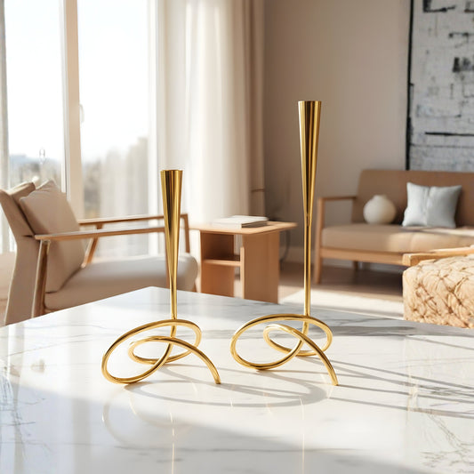 Premium Ljusstakar i guldfinish – set om 2