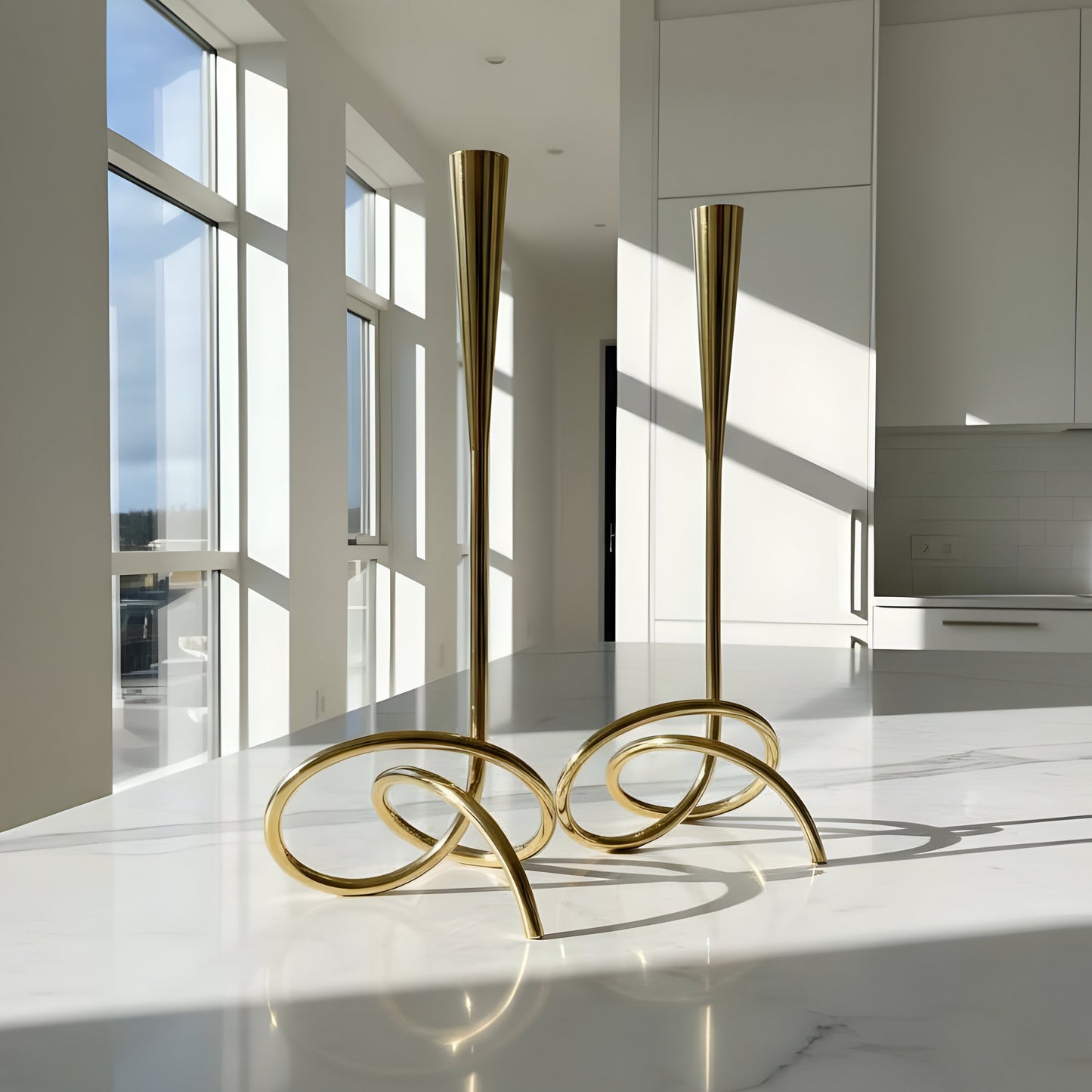 Premium Ljusstakar i guldfinish – set om 2