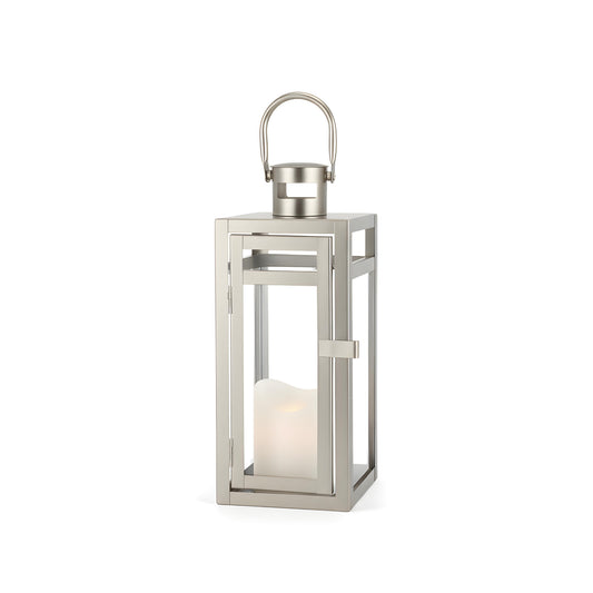 Ljuslykta silver, härdat glas, 30x13 cm – Frostglans