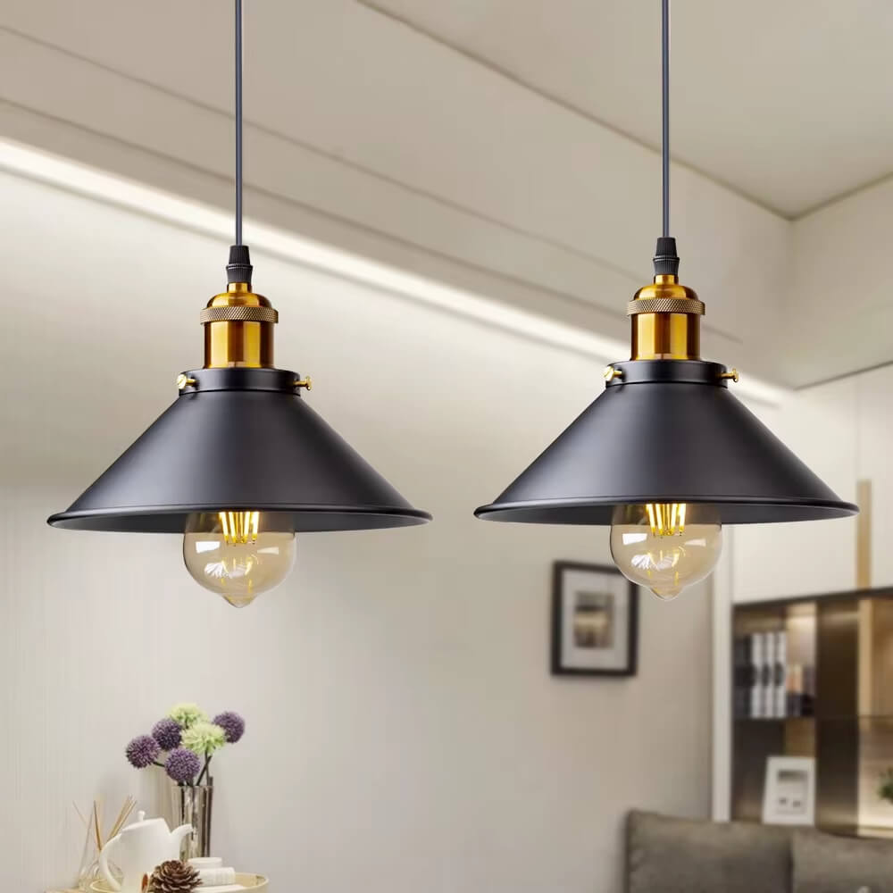Industriell Taklampa i Metall med Rå Finish  –  Rostik
